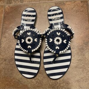 Jack Rogers navy & white stripe jelly sandals size 9, Georgica